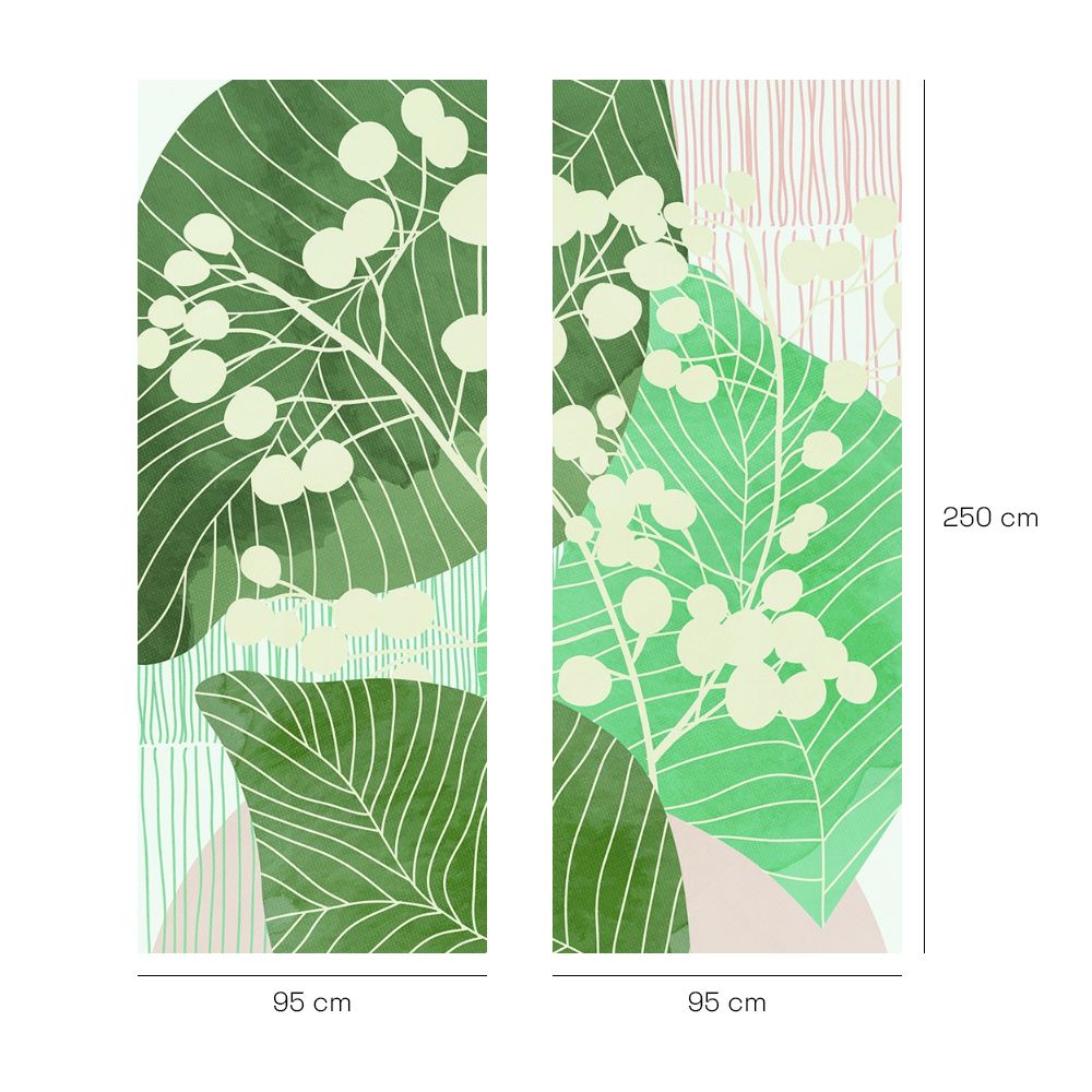 Papier peint "Grande feuille verte"