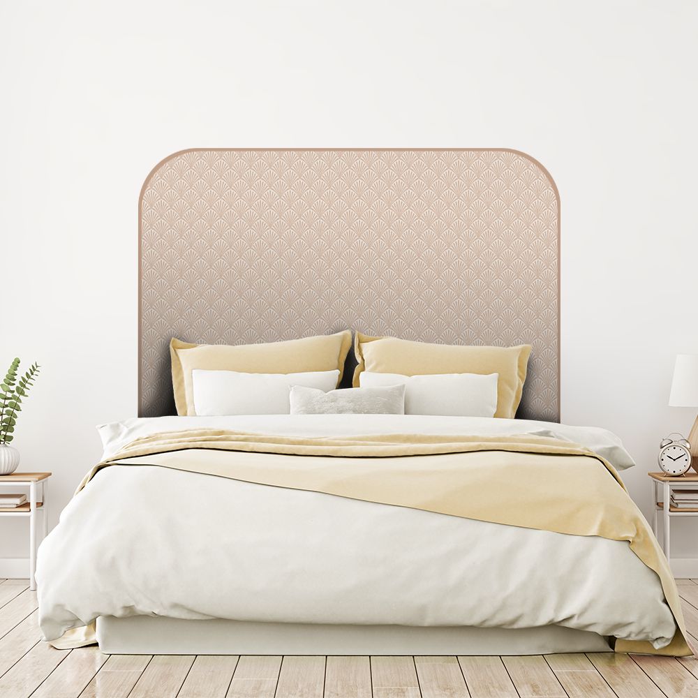 Tête de lit motif géométrique – beige – 180 × 95 cm