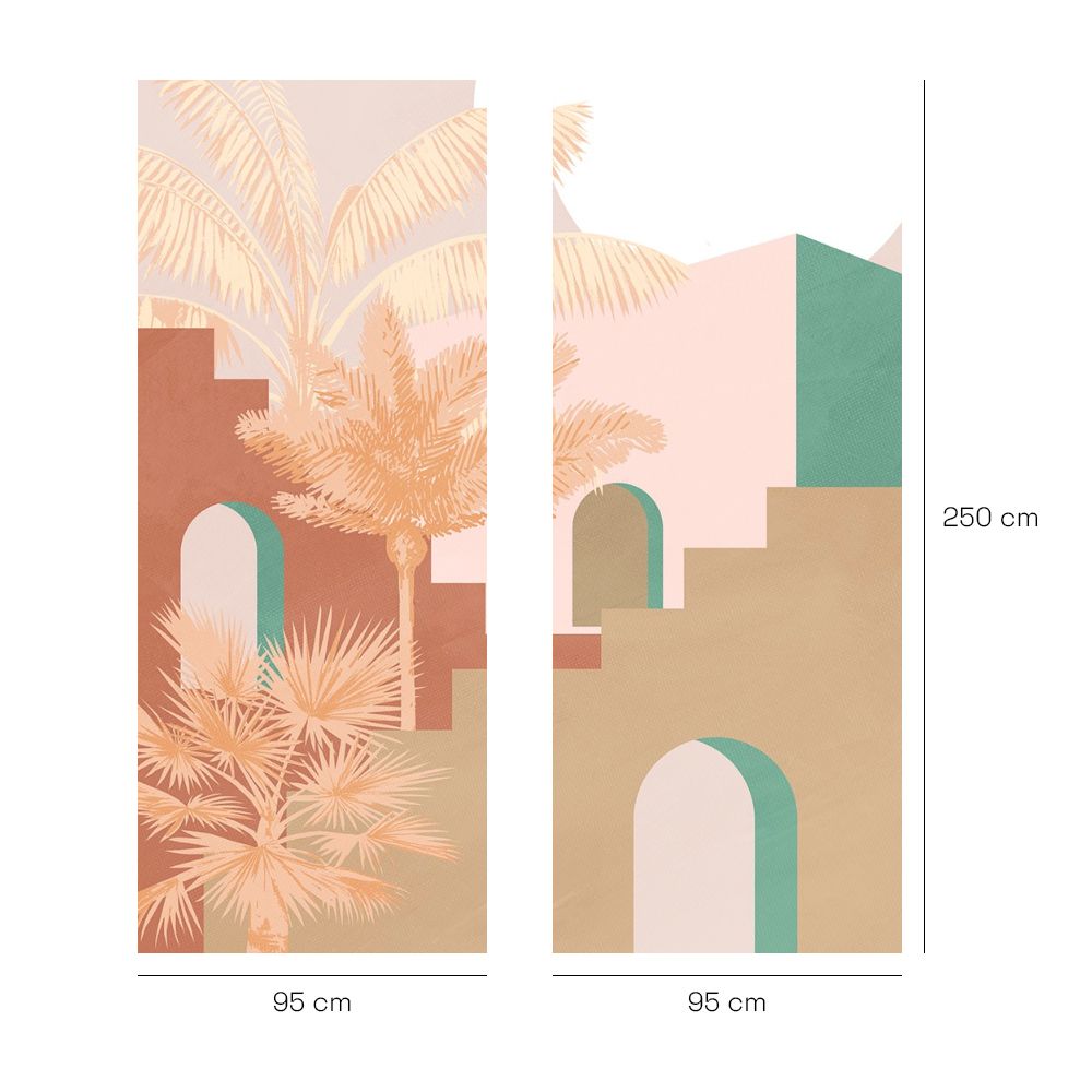 Papier peint "Arches et palmiers"