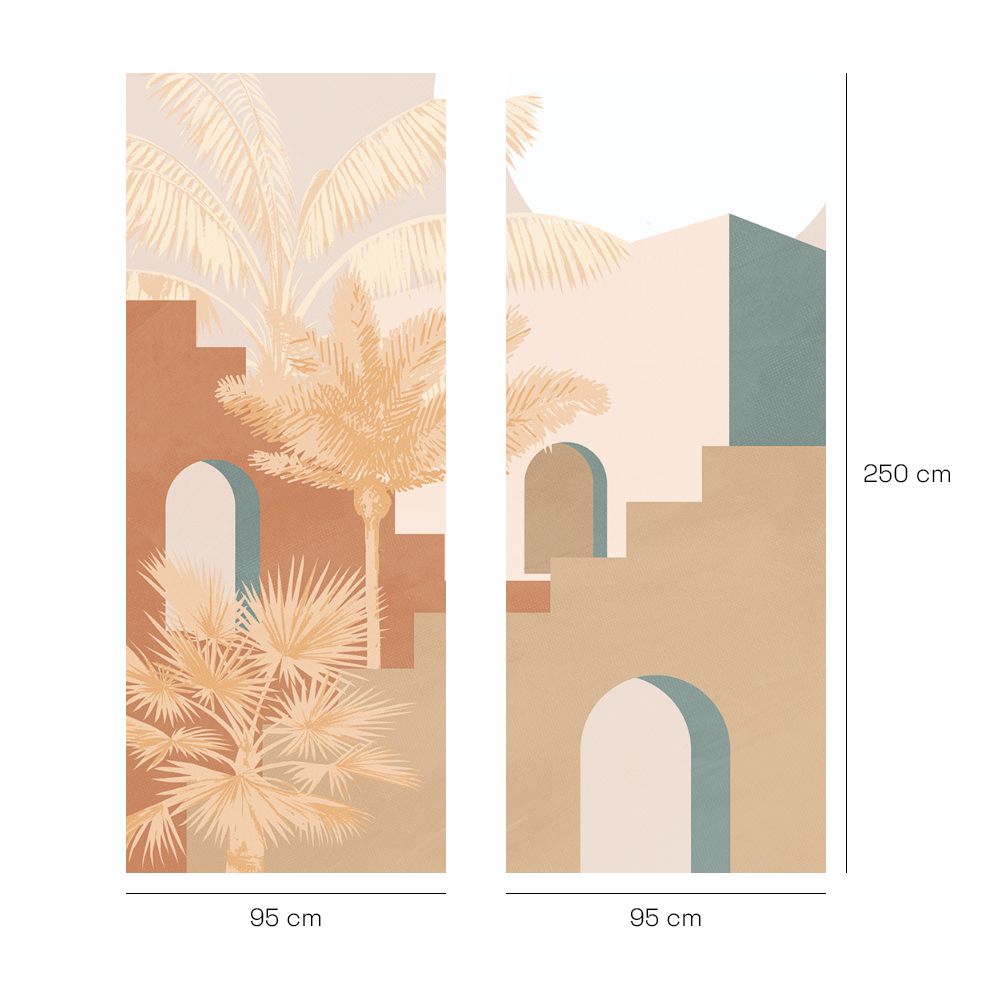 Papier peint "Arches et palmiers"