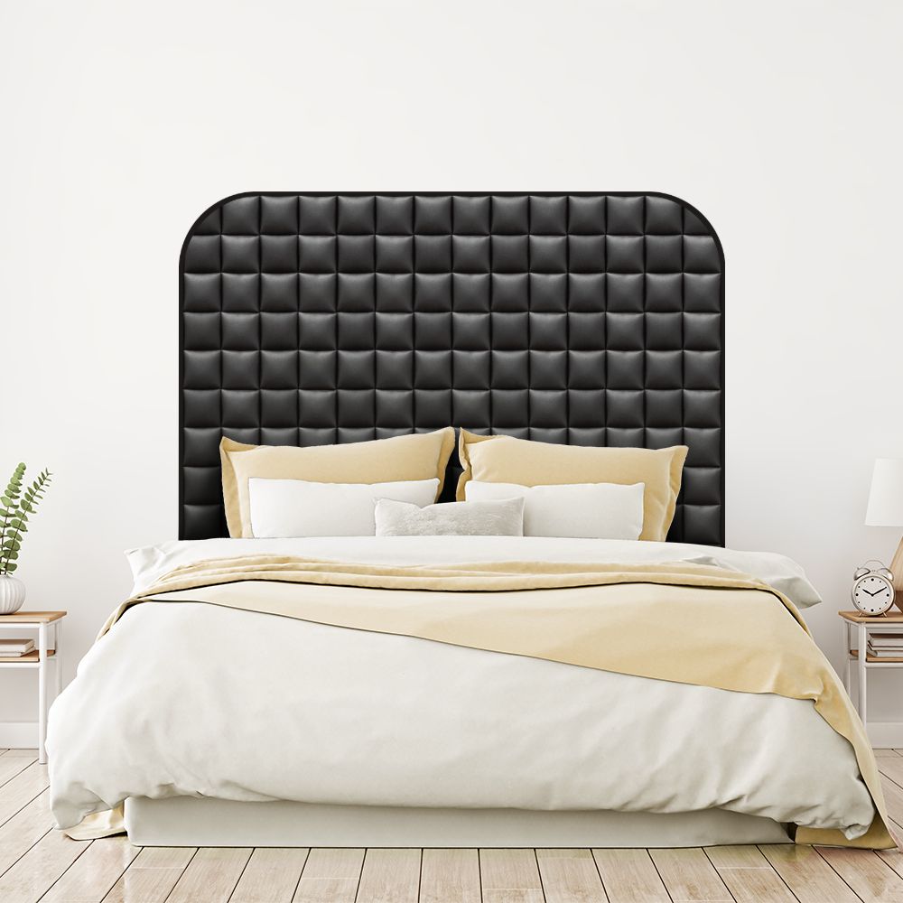 Tête de lit carrés – noir – 180 × 95 cm