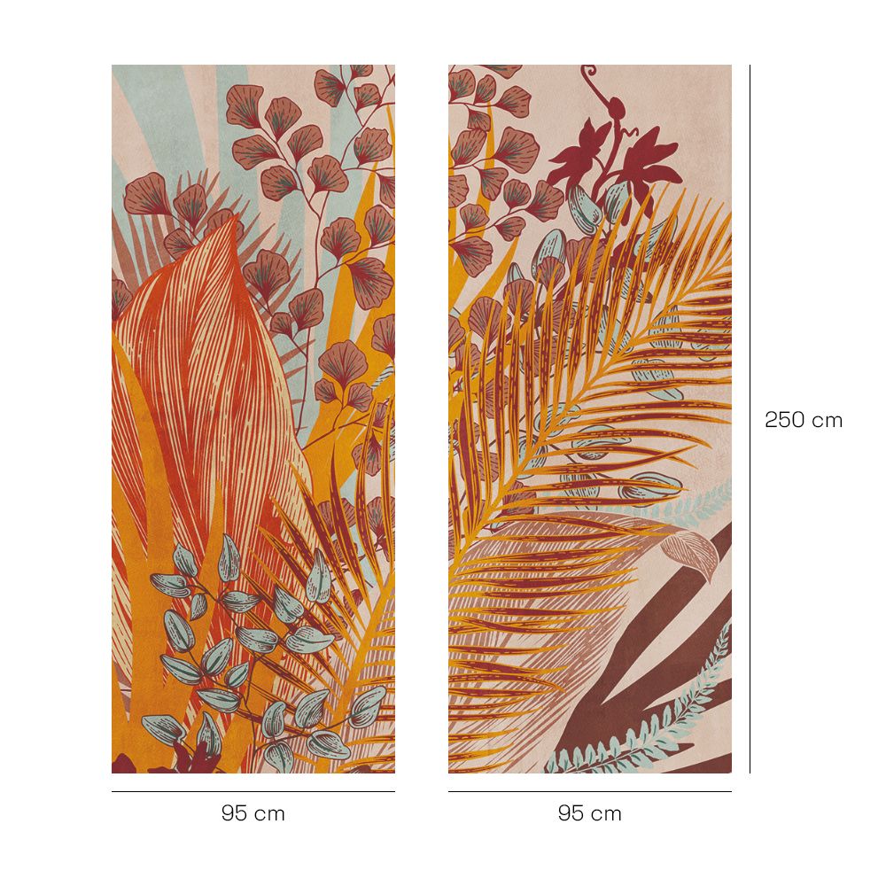 Papier peint "Feuillage tropical vibrant"
