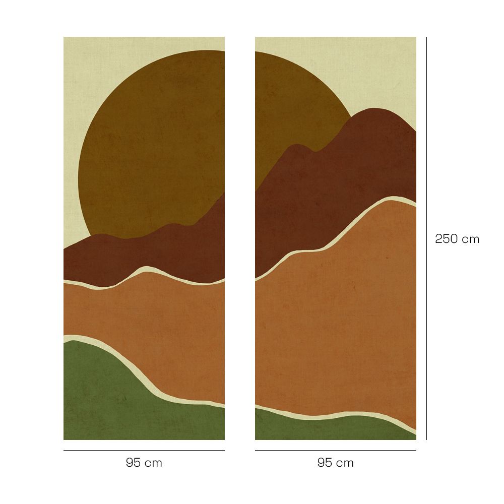 Papier peint "Courbes naturelles colorées"