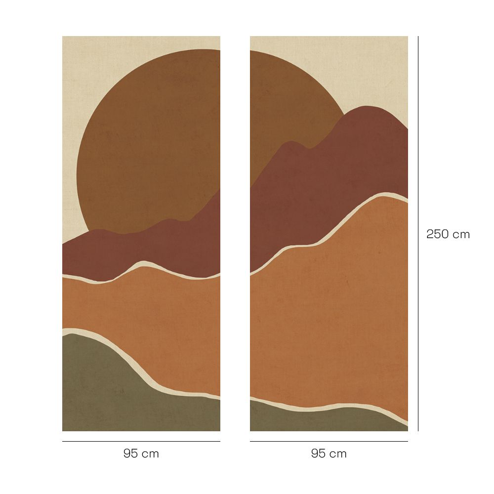 Papier peint "Courbes naturelles colorées"