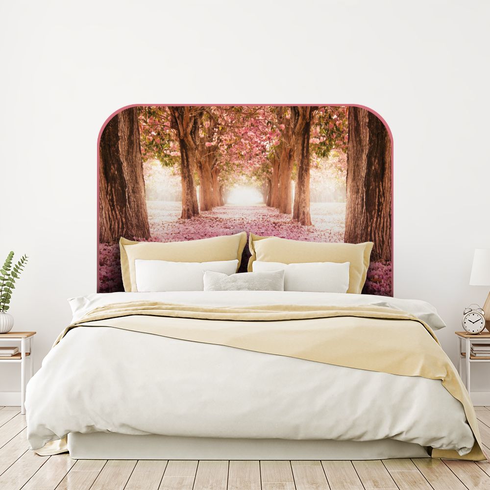 Tête de lit fleurs – rose – 180 × 95 cm