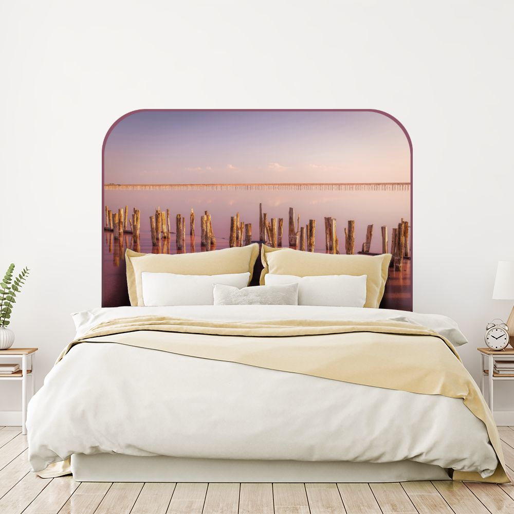 Tête de lit pieux – rose – 180 × 95 cm