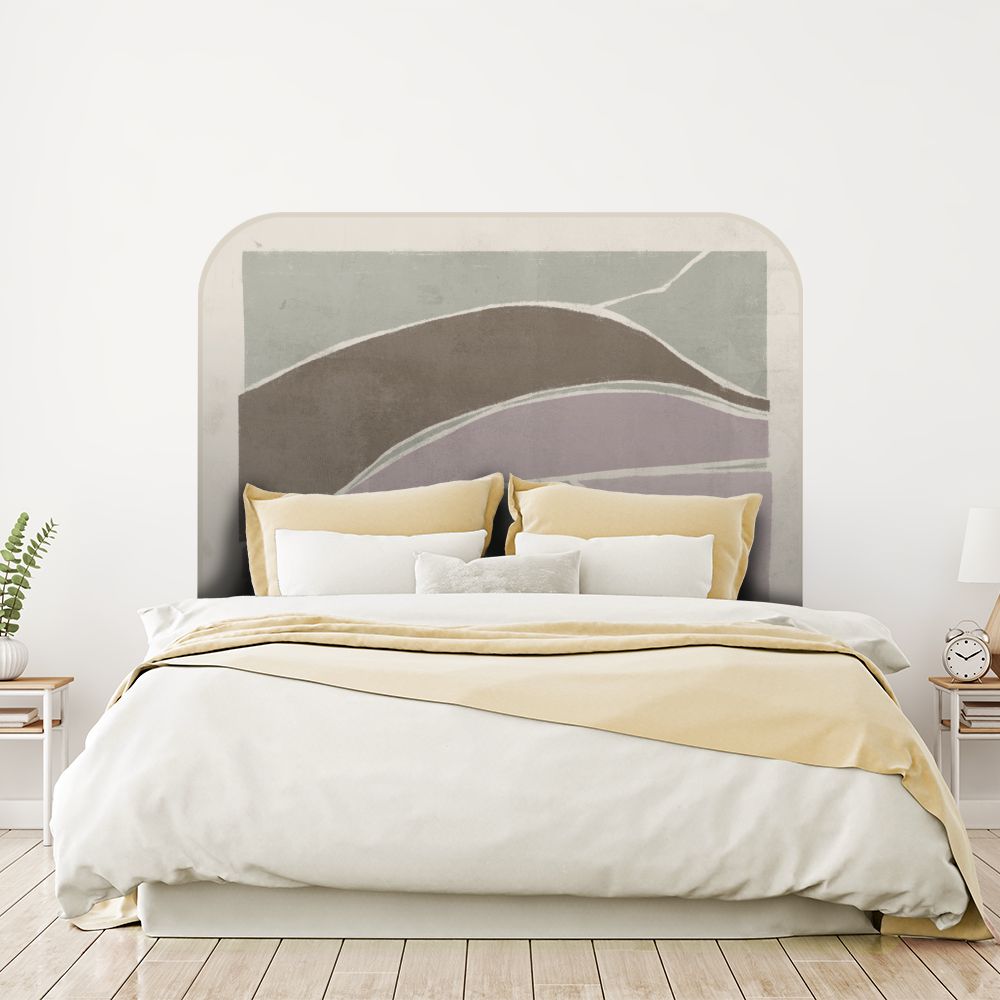 Tête de lit formes géométriques – gris – 180 × 95 cm