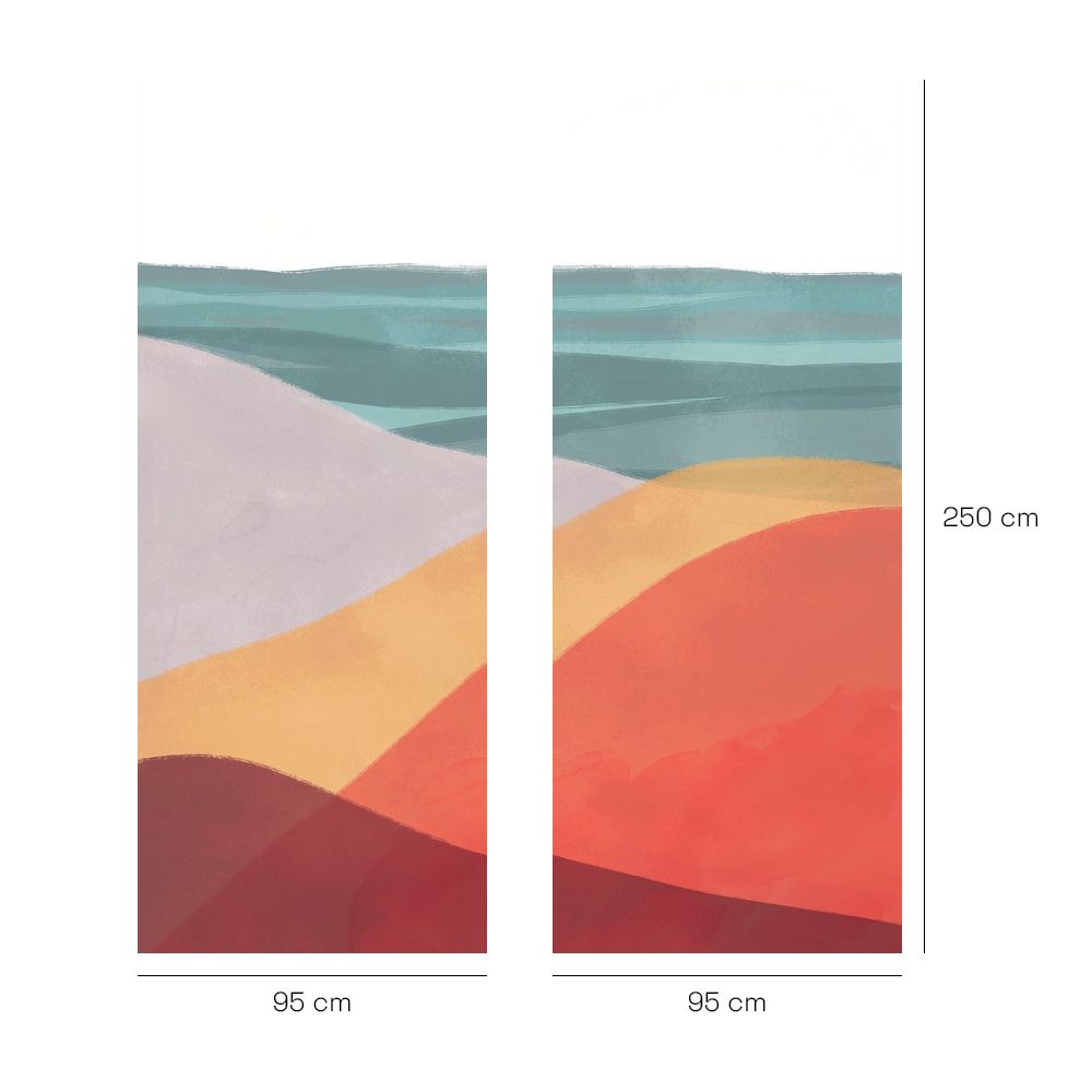 Papier peint "Vagues colorées apaisantes"