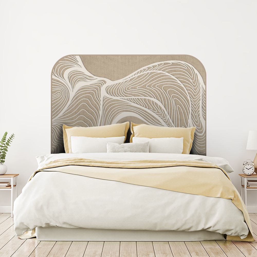 Tête de lit motif abstrait – beige – 180 × 95 cm