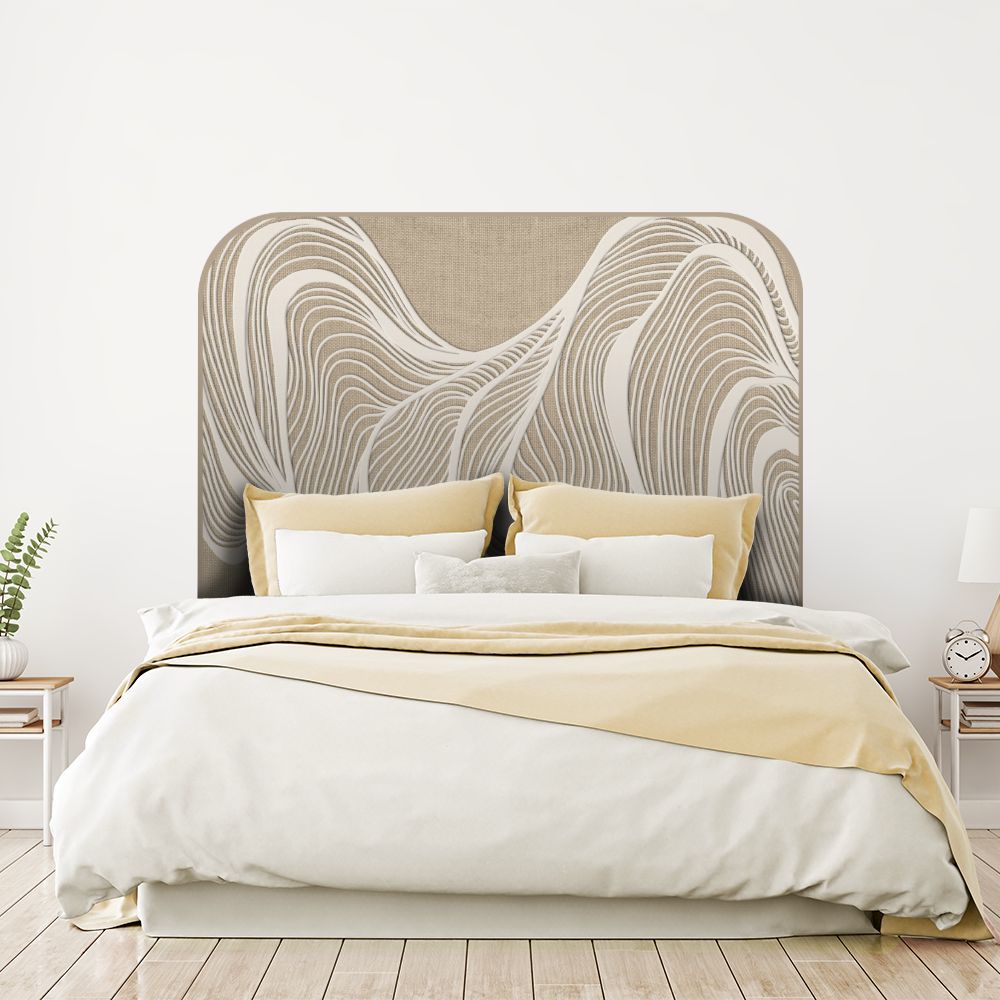 Tête de lit motif abstrait – beige – 180 × 95 cm
