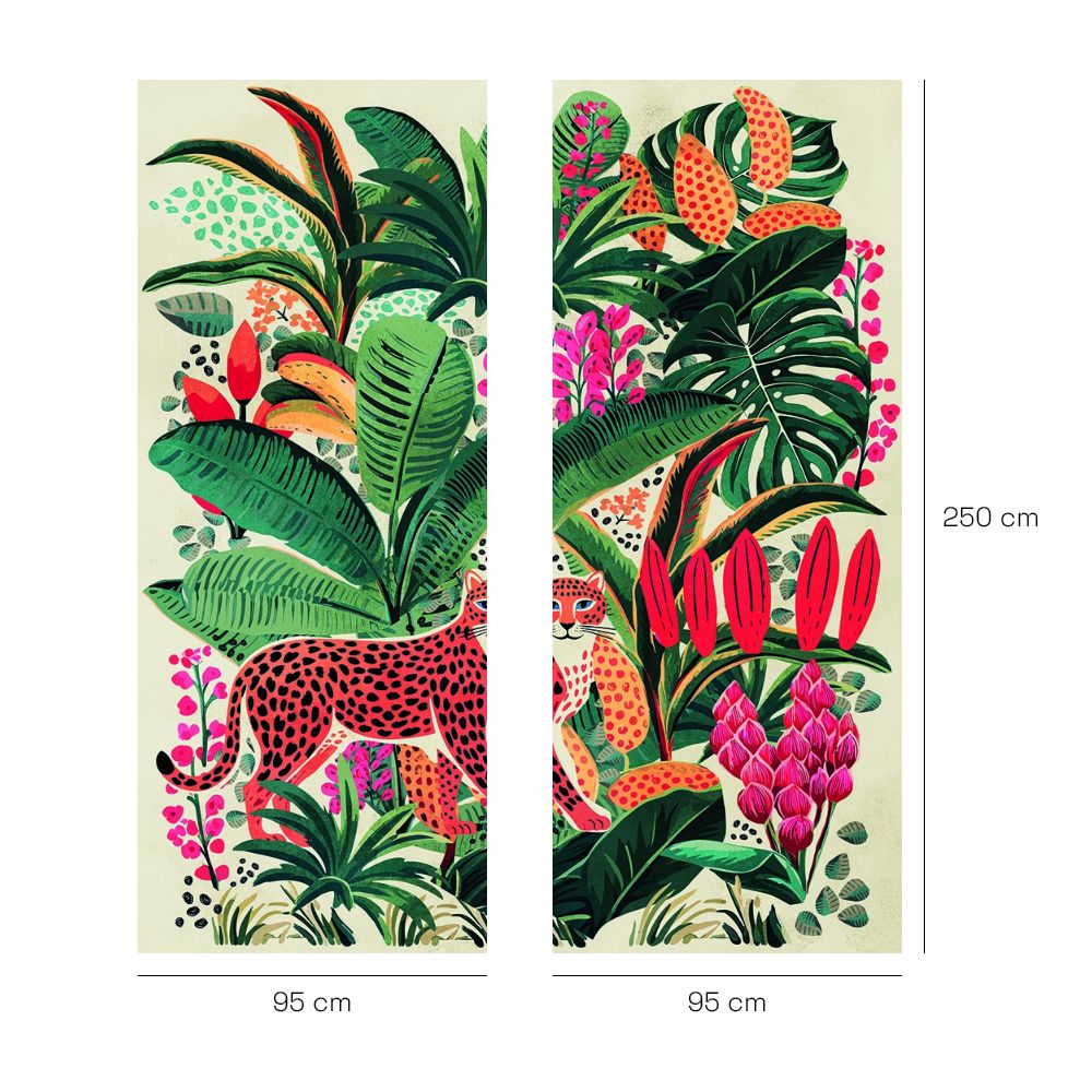 Papier peint "Motifs sauvages exotiques"