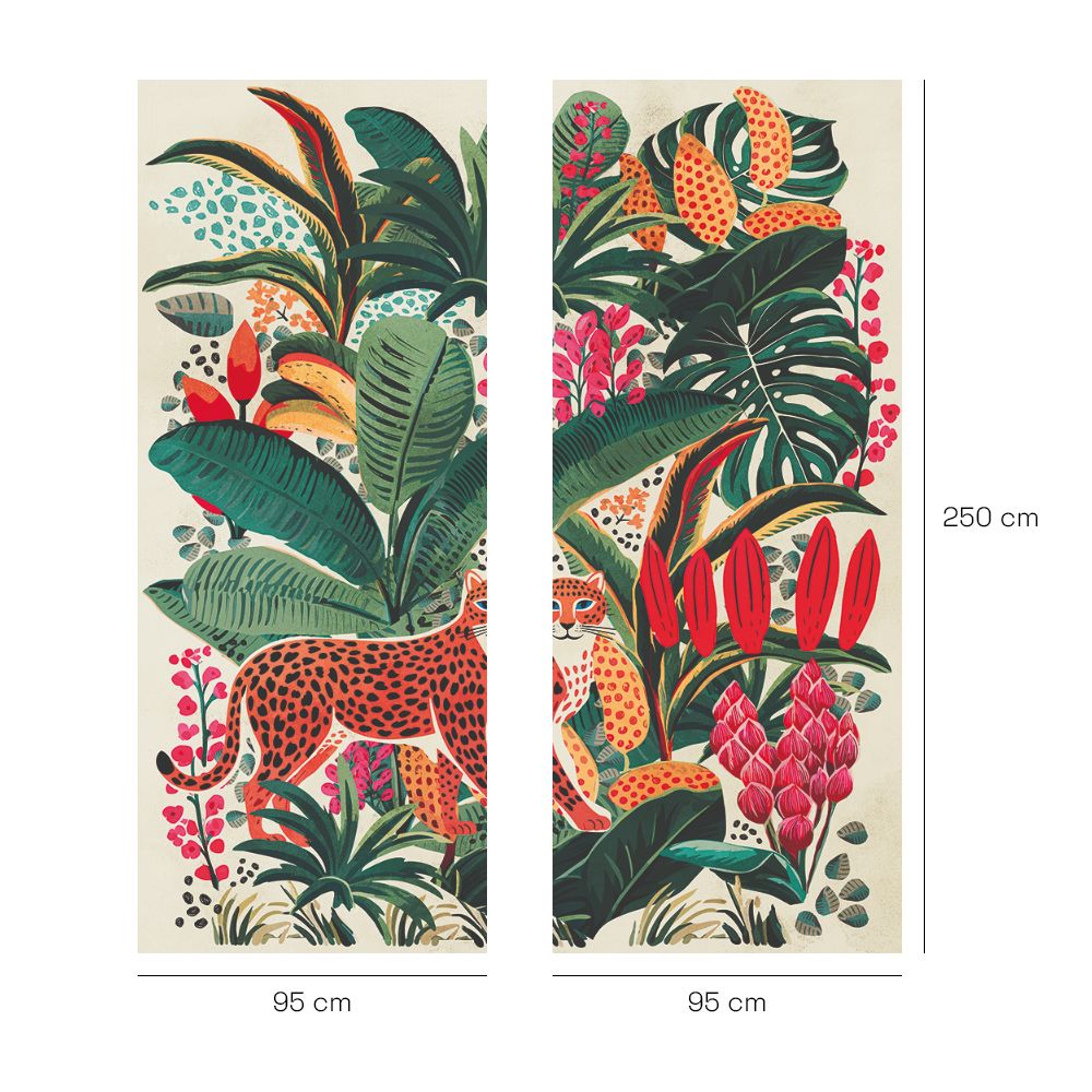 Papier peint "Motifs sauvages exotiques"