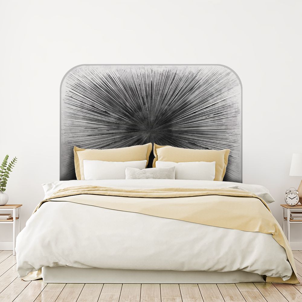 Tête de lit rayons – noir – 180 × 95 cm