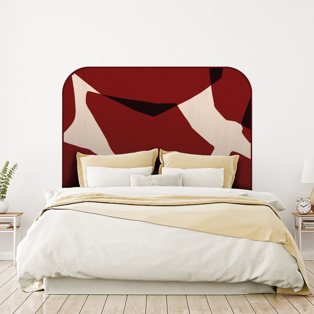 Tête de lit formes géométriques – rouge – 180 × 95 cm