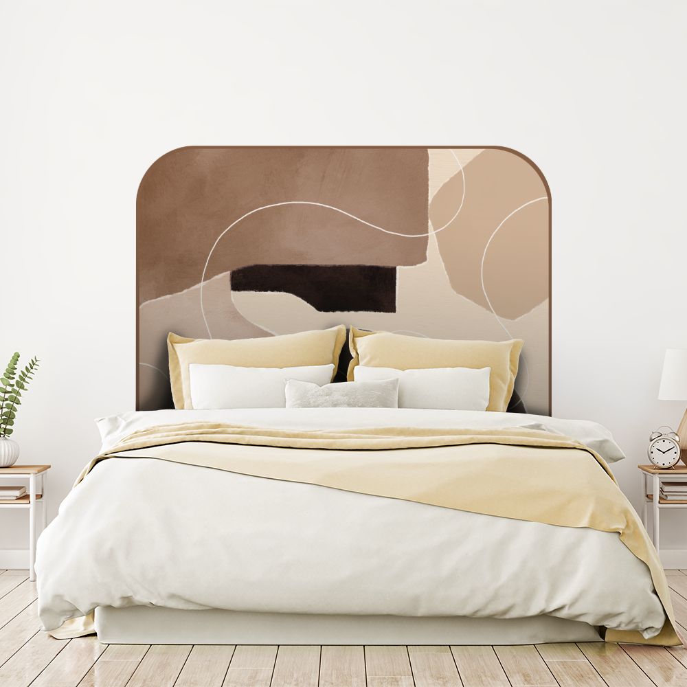Tête de lit formes géométriques – brun – 180 × 95 cm