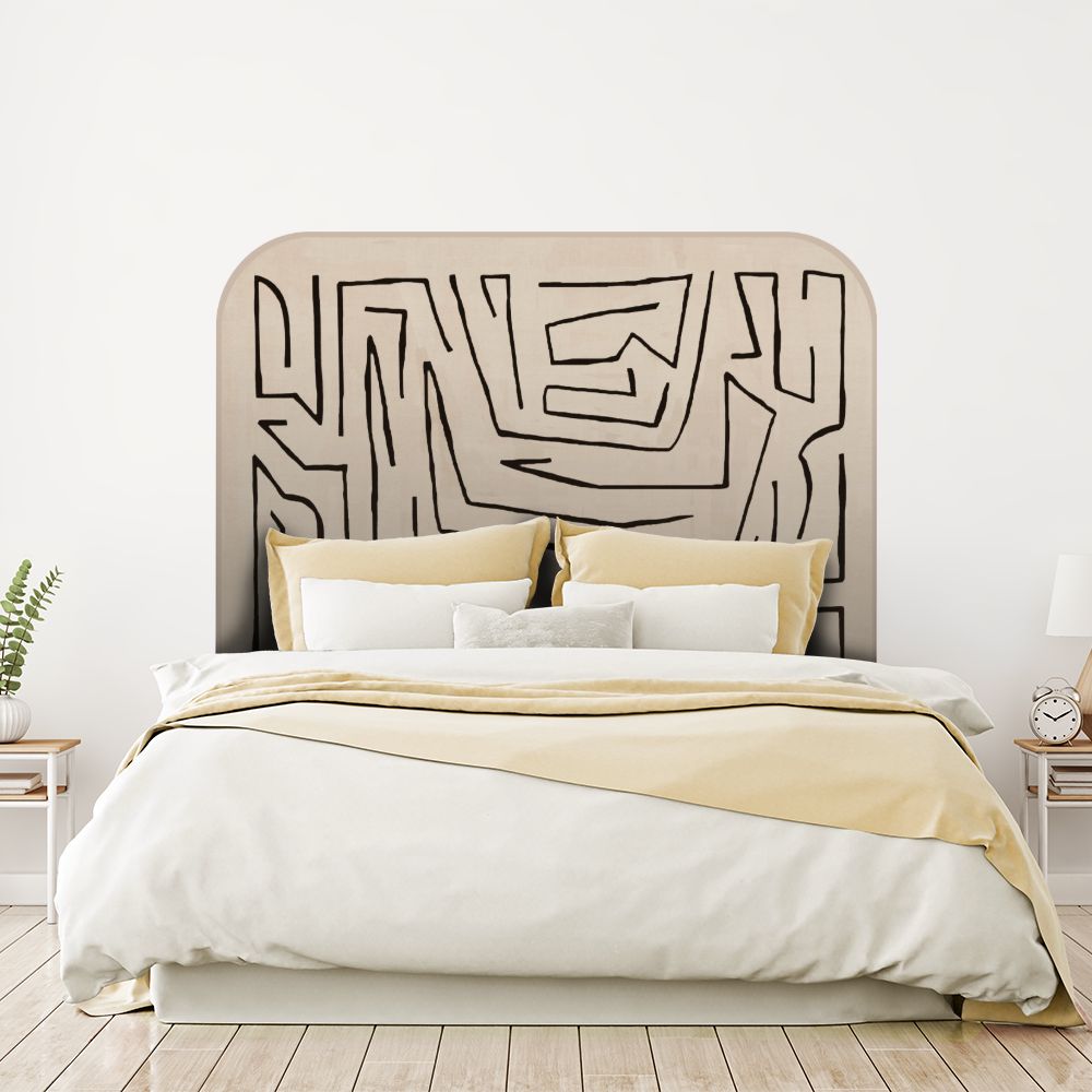 Tête de lit motif géométrique – beige – 180 × 95 cm