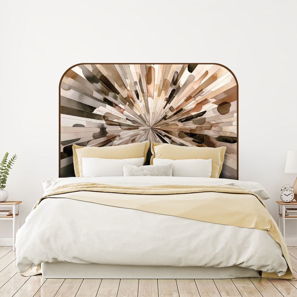 Tête de lit motif géométrique – brun – 180 × 95 cm