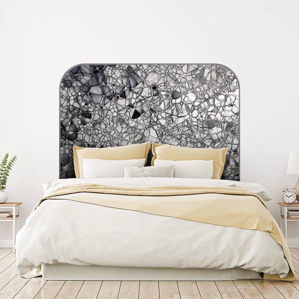 Tête de lit motif géométrique – gris – 180 × 95 cm