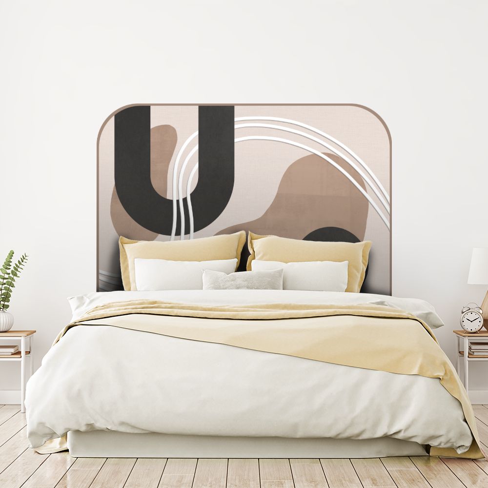 Tête de lit formes géométriques – beige – 180 × 95 cm