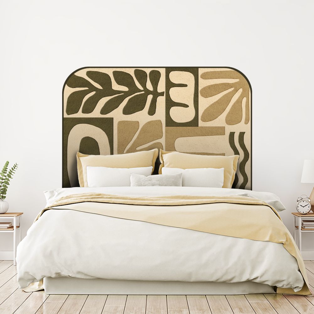Tête de lit formes abstraites – beige – 180 × 95 cm