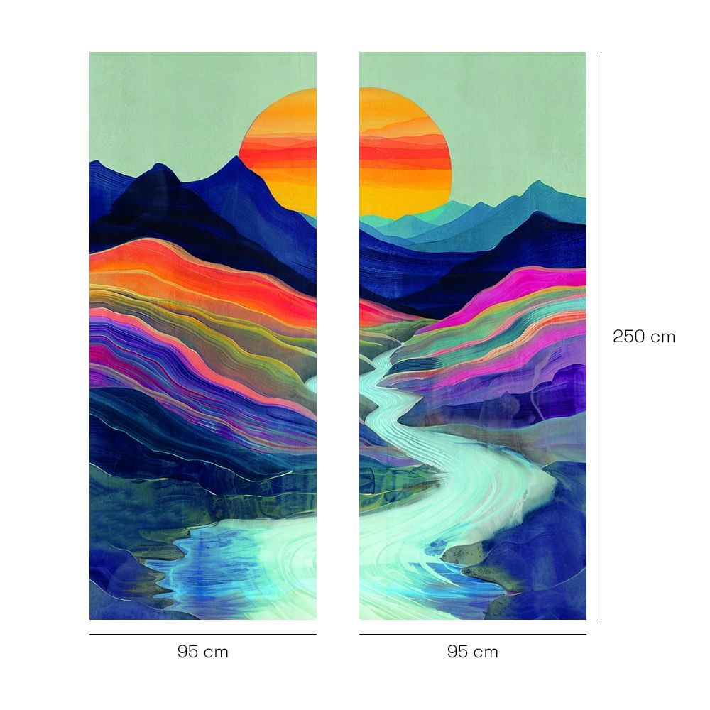 Papier peint "Paysage coloré vibrant"