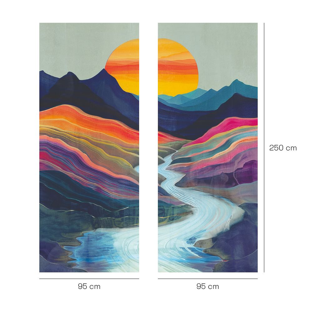 Papier peint "Paysage coloré vibrant"