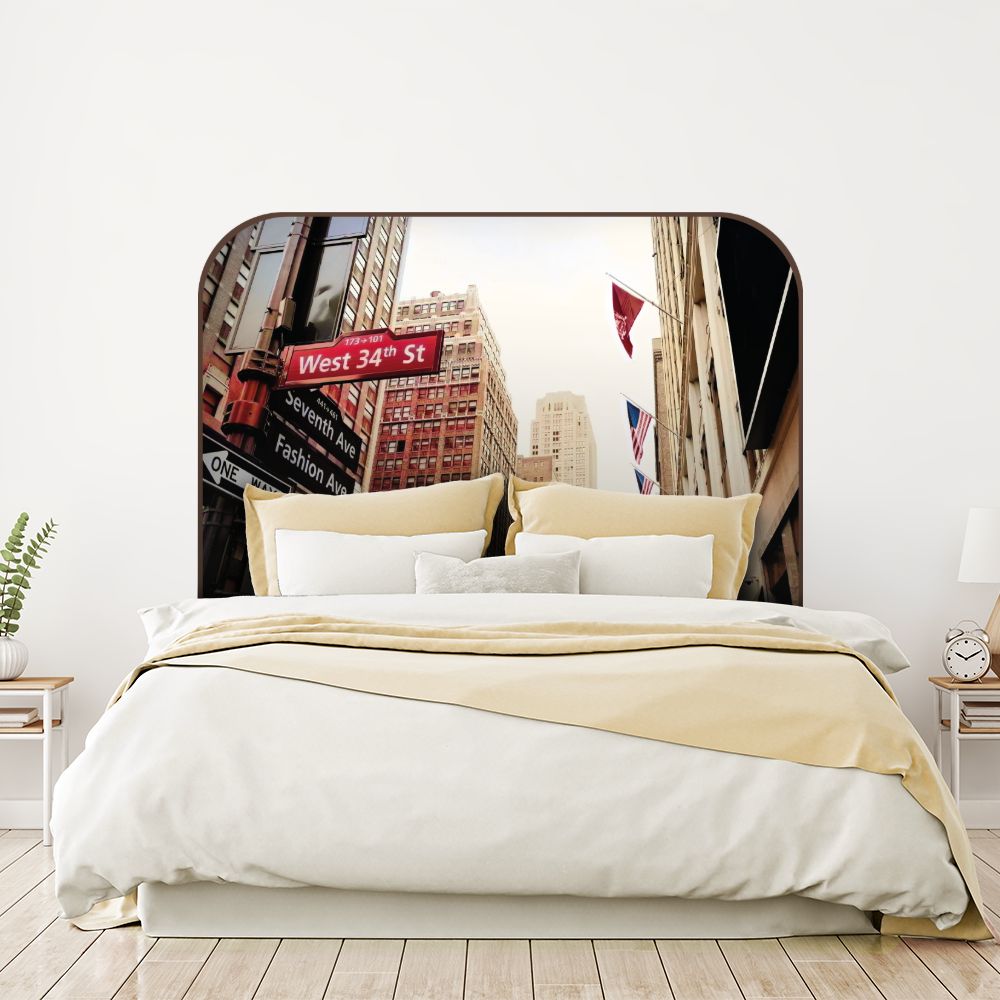 Tête de lit ville – beige – 180 × 95 cm
