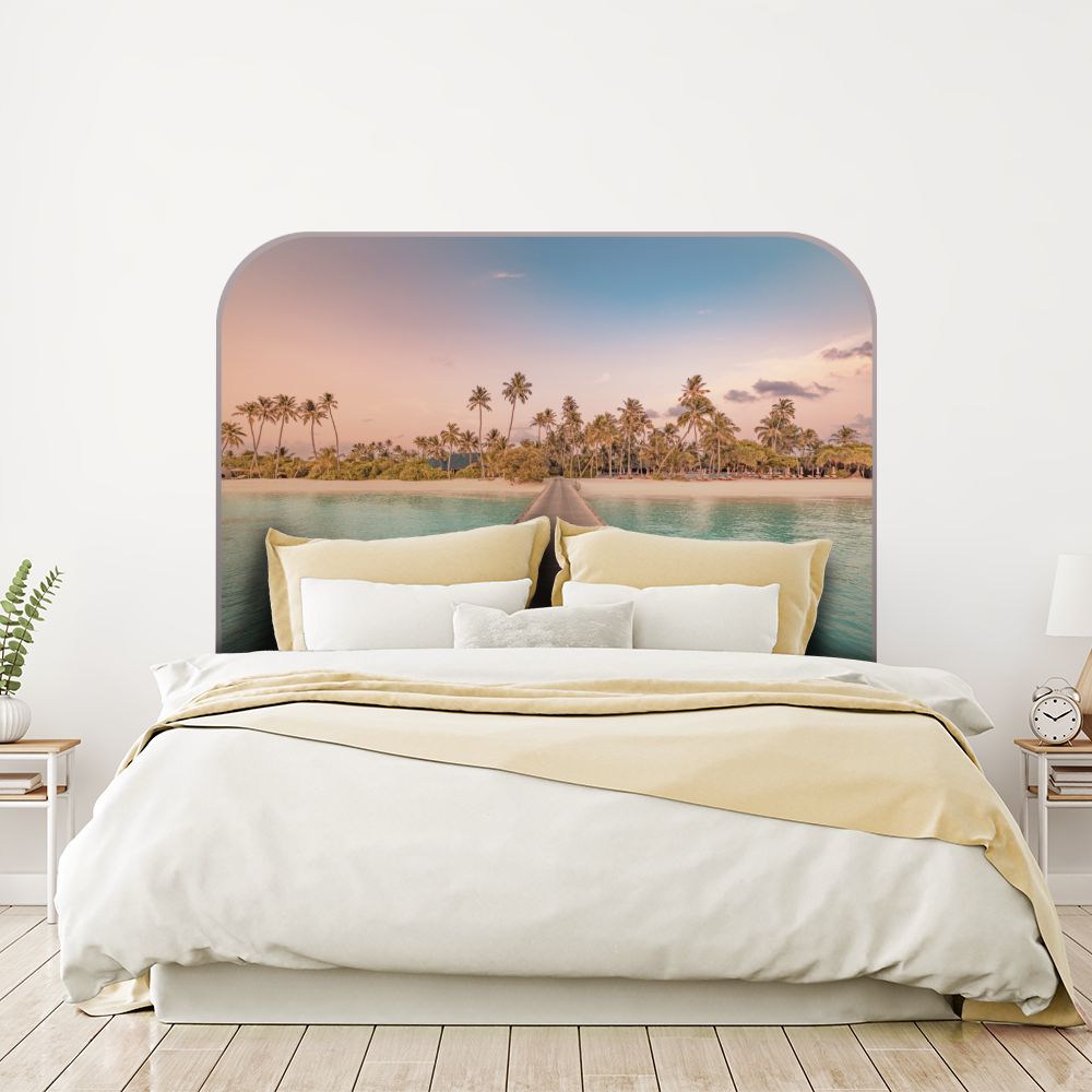 Tête de lit plage – bleu – 180 × 95 cm