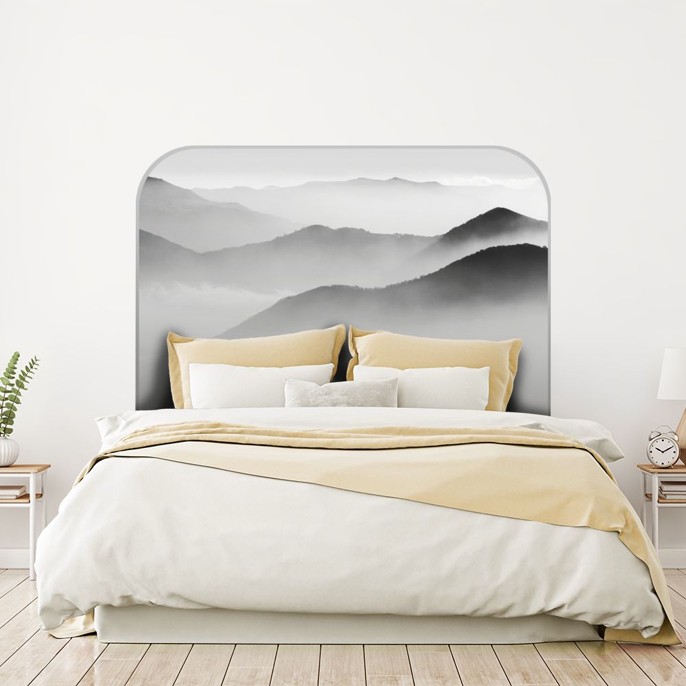 Tête de lit oiseau – noir et blanc – 180 × 95 cm