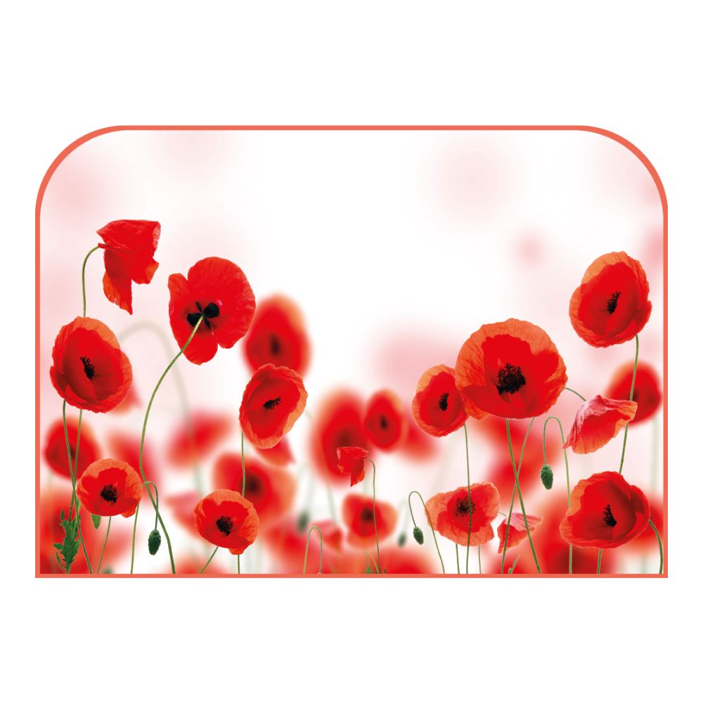 Tête de lit coquelicots – vue d'ambiance