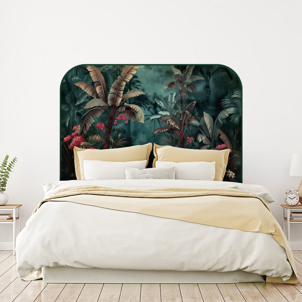 Tête de lit jungle – vert – 180 × 95 cm