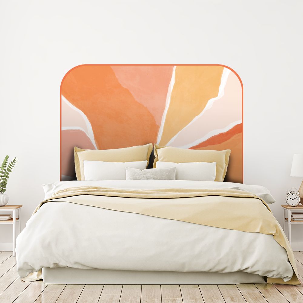 Tête de lit abstrait – orange – 180 × 95 cm