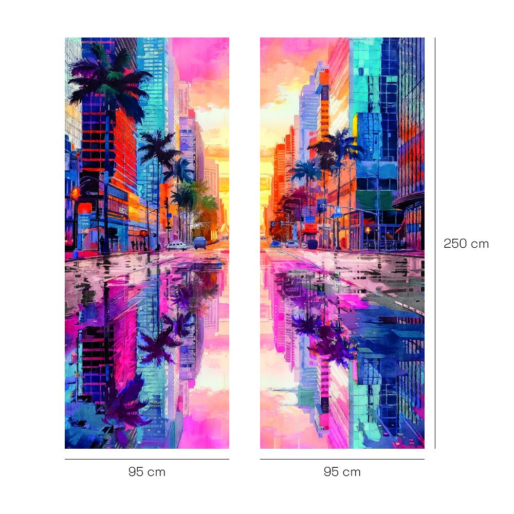Papier peint "Reflet vibrant urbain"