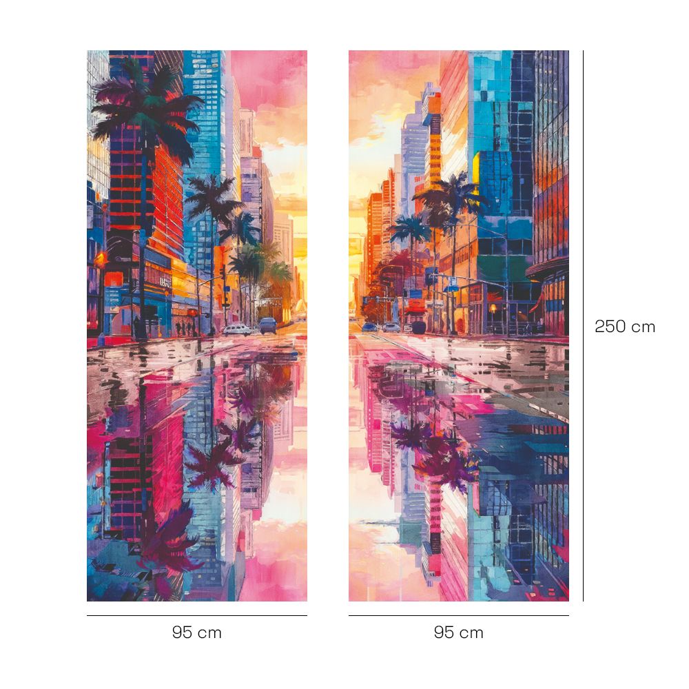 Papier peint "Reflet vibrant urbain"