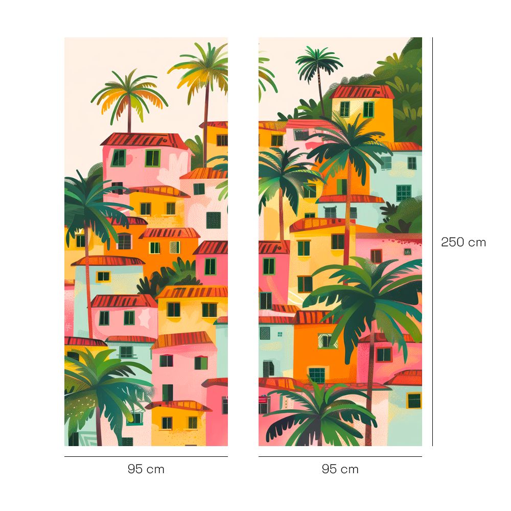 Papier peint "Charmant village tropical"
