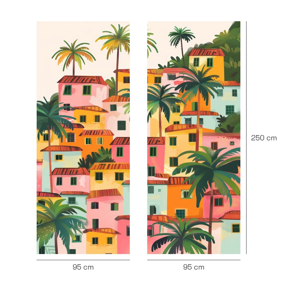 Papier peint "Charmant village tropical"