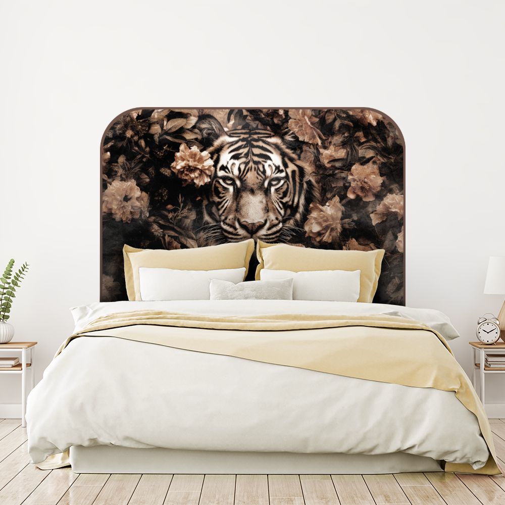 Tête de lit tigre – brun – 180 × 95 cm