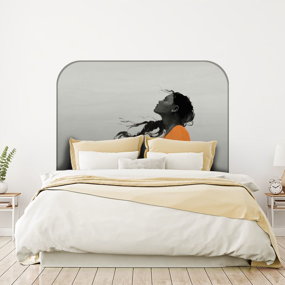 Tête de lit silhouette – gris – 180 × 95 cm