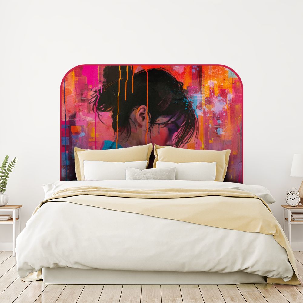 Tête de lit portrait – rose – 180 × 95 cm