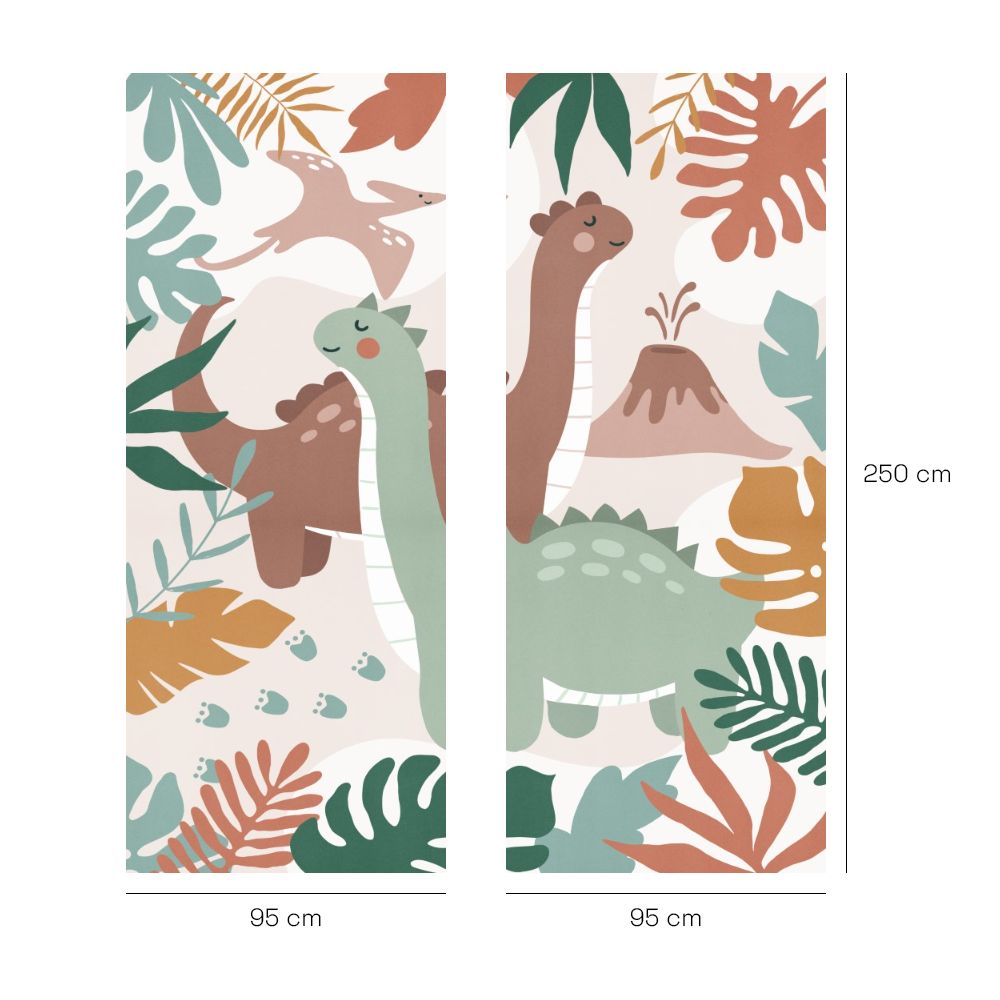Papier peint pour enfants "Aventure de dinosaures"