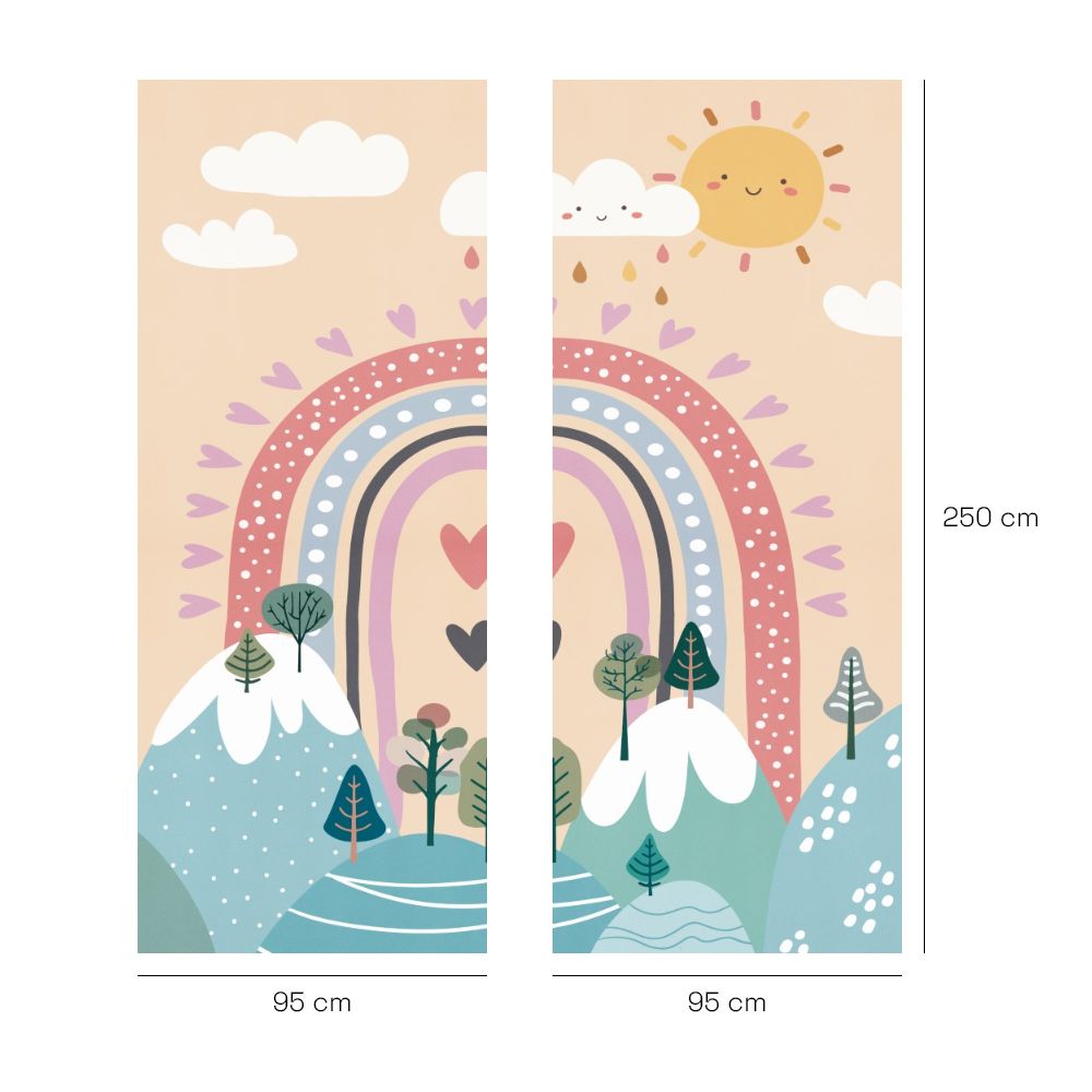 Papier peint pour enfants "Arc-en-ciel coloré"