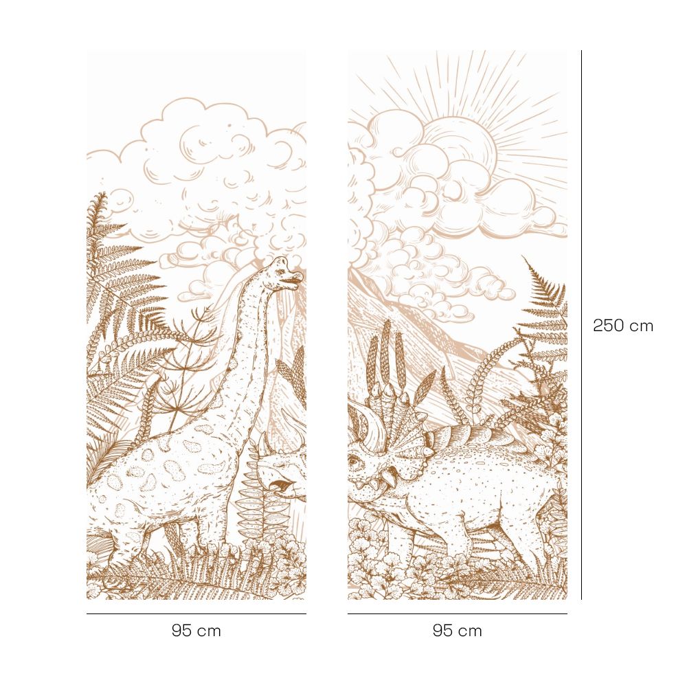 Papier peint pour enfants "Dinosaures et nature"