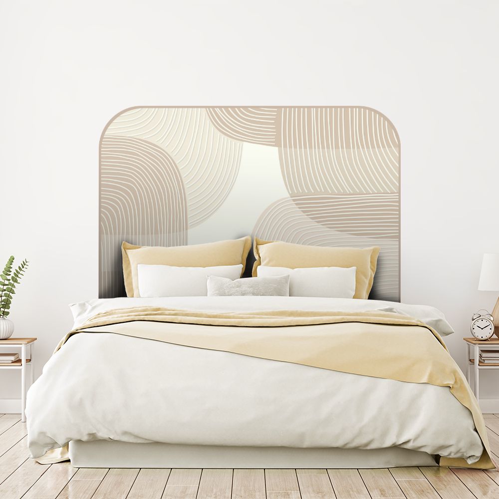 Tête de lit motifs géométriques – beige – 180 × 95 cm
