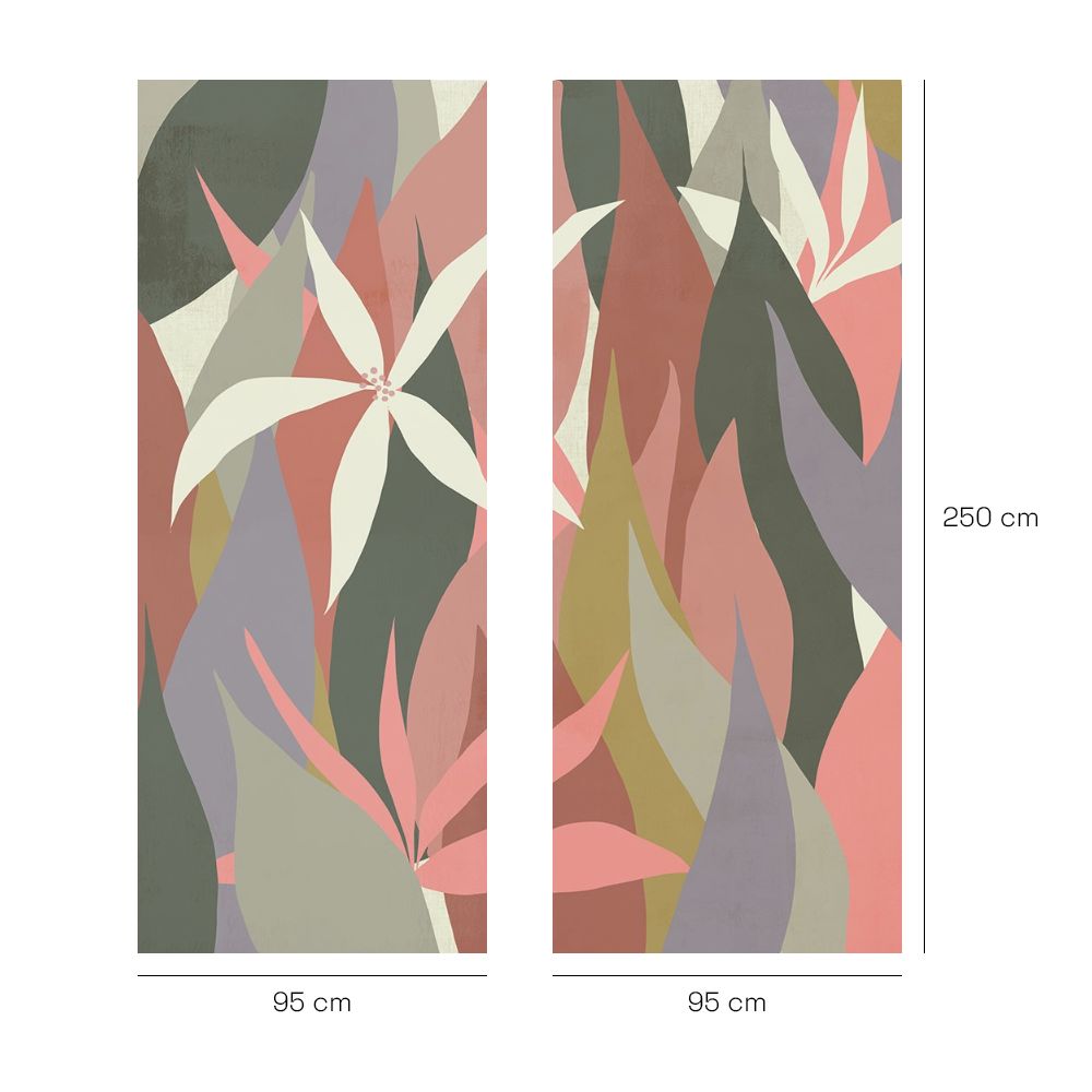 Papier peint "Feuilles abstraites colorées"