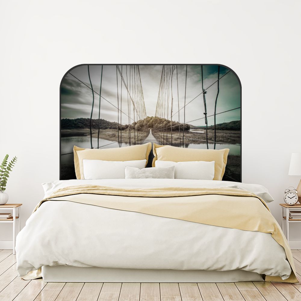 Tête de lit pont suspendu – gris – 180 × 95 cm