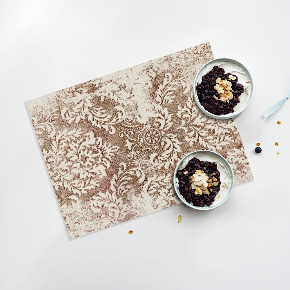 Lot de 4 sets de table en vinyle / Motif baroque