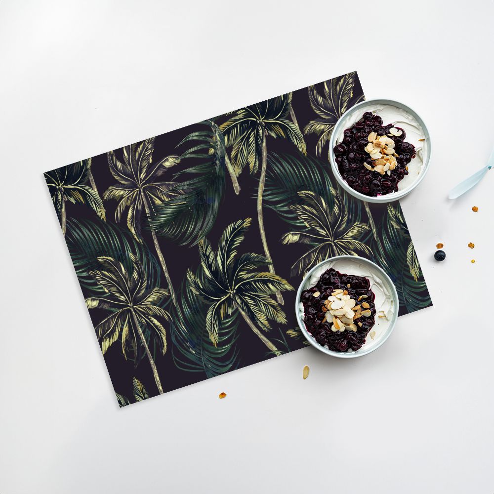 Lot de 4 sets de table en vinyle / Palmier tropical