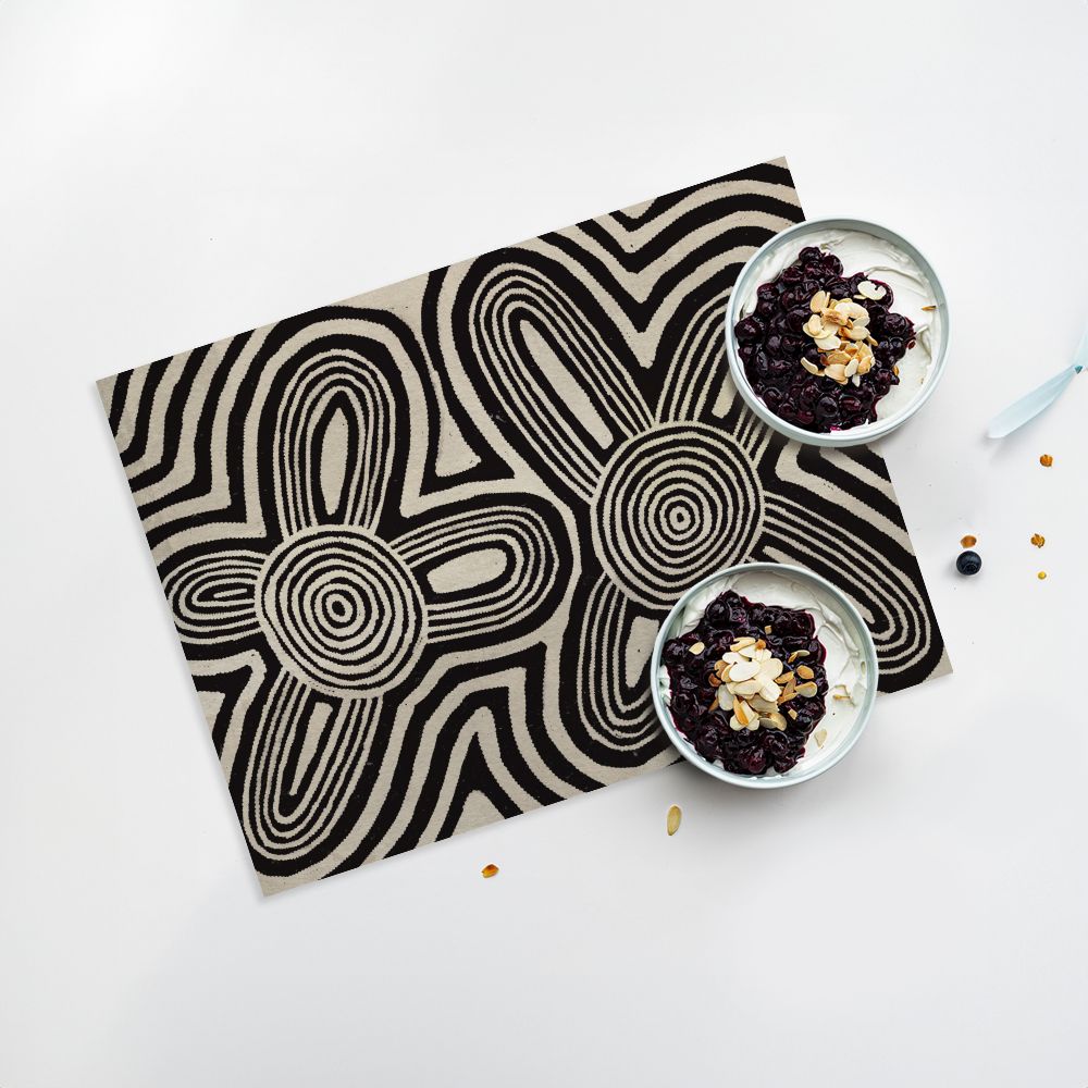 Lot de 4 sets de table en vinyle / Motif abstrait