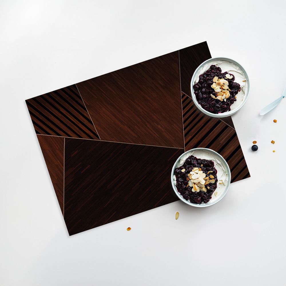 Lot de 4 sets de table en vinyle / Formes géométriques avec rayures