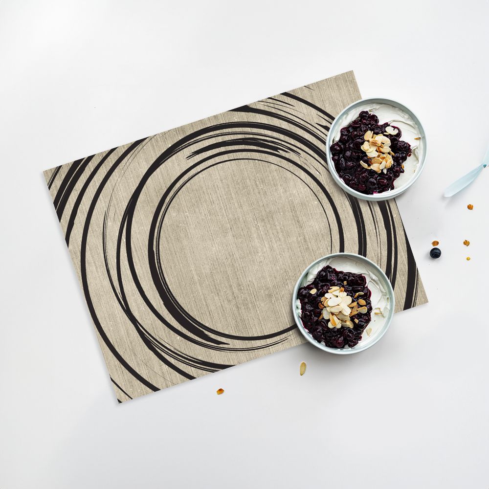 Lot de 4 sets de table en vinyle / Cercles concentriques
